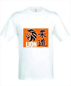 Lion Judo T-shirt in wit