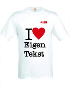 T-shirt I love eigen tekst